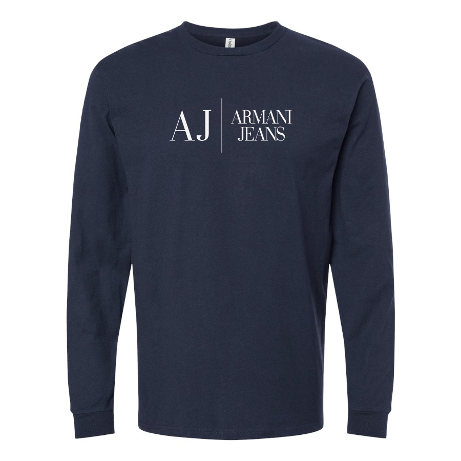 Men's Armani Jeans Logo Cotton Long Sleeve T-Shirt