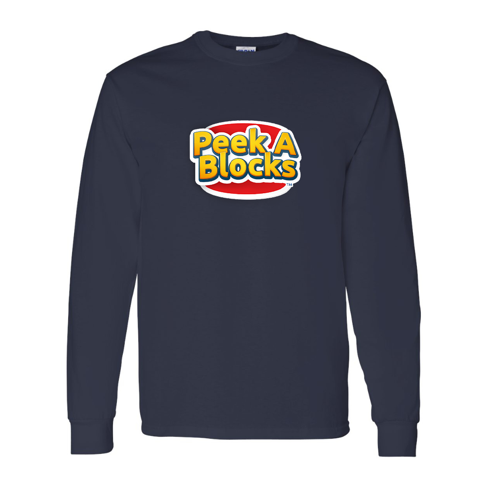 Men's Peek A Blocks Gildan Heavy Cotton Long Sleeve T-Shirt