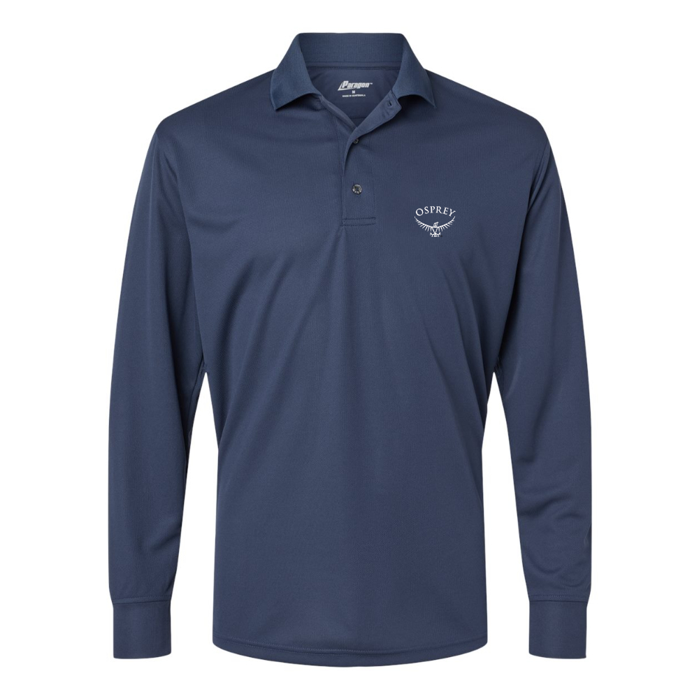 Men's  Osprey Black Paragon Prescott Long Sleeve Polo