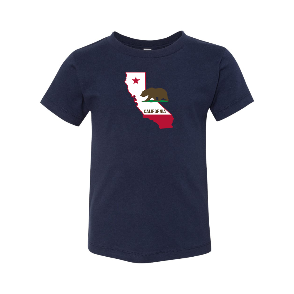 California Bear Map BELLA  CANVAS Toddler Jersey Tee