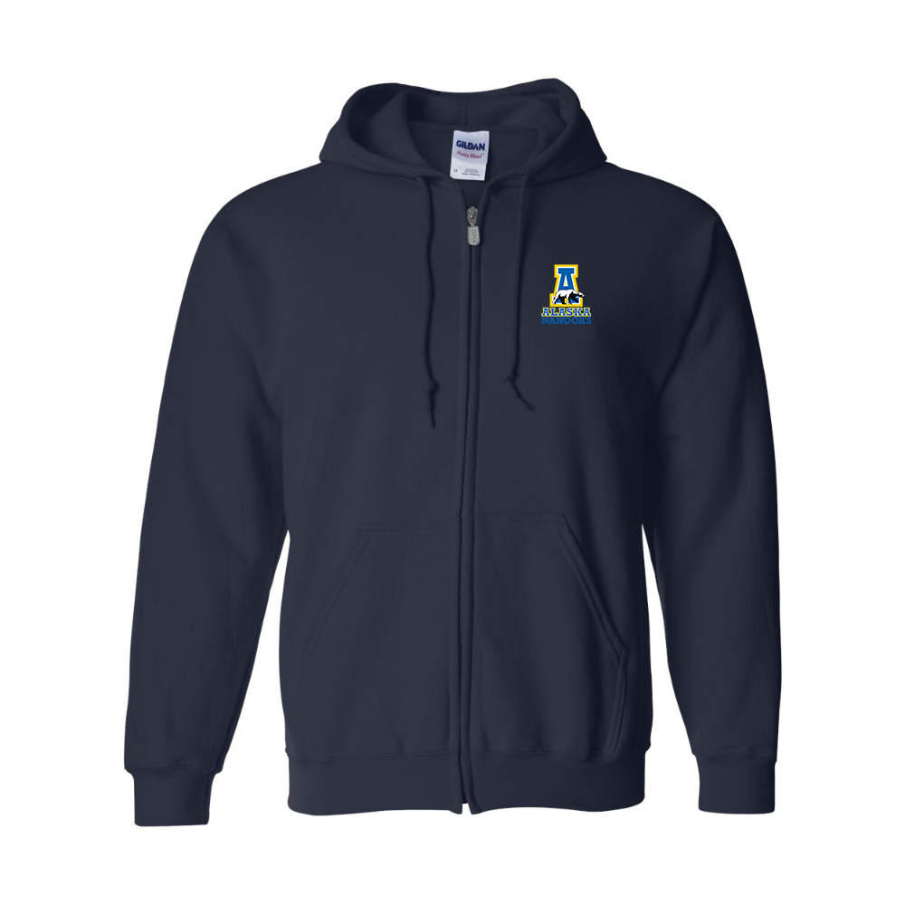 Men's Alaska Nanooks Gildan  Heavy Blend Full Zip Hooded Sweatshirt