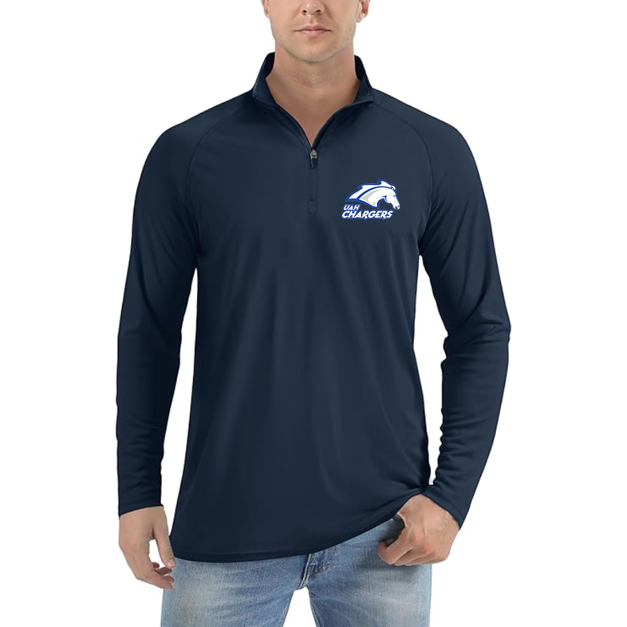 Men's Alabama Huntsville Chargers Lightweight Quarter-Zip Athletic Shirt Long Sleeve Performance Wear
