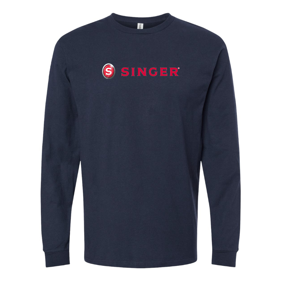 Men's Singer Logo Cotton Long Sleeve T-Shirt