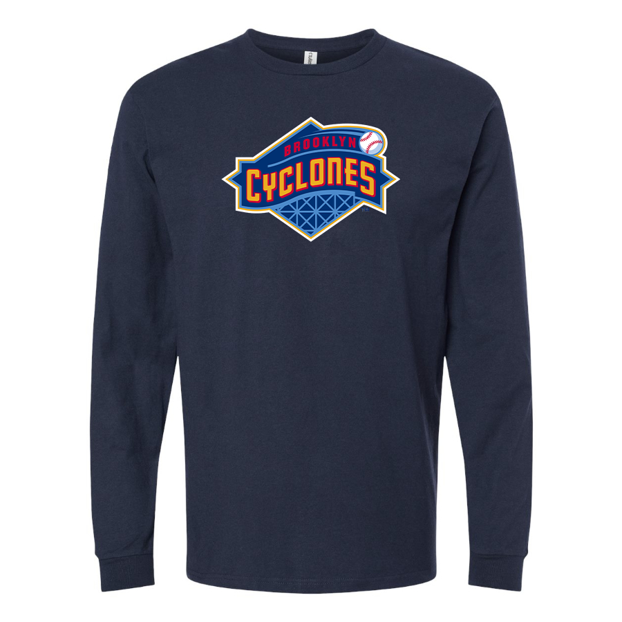 Men's Brooklyn Cyclones Logo Cotton Long Sleeve T-Shirt