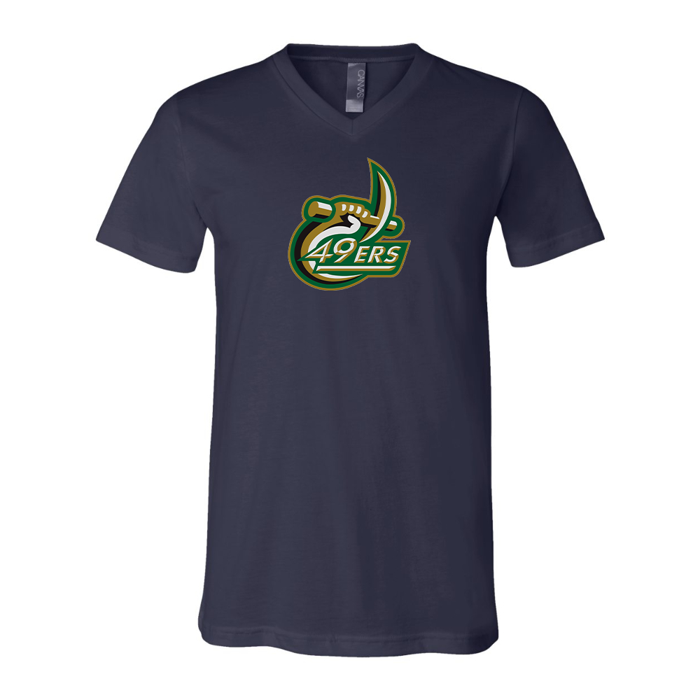 Charlotte 49ers BELLA  CANVAS - Jersey V-Neck T-Shirt