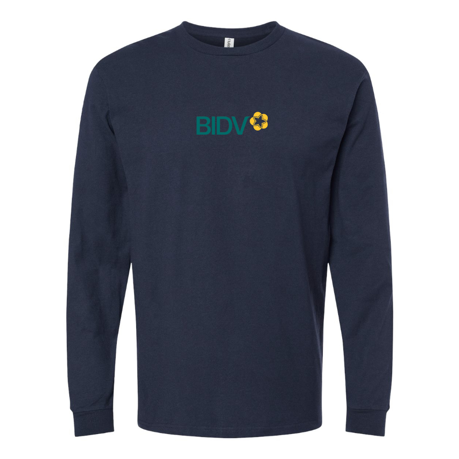 Men's BIDV Logo Cotton Long Sleeve T-Shirt