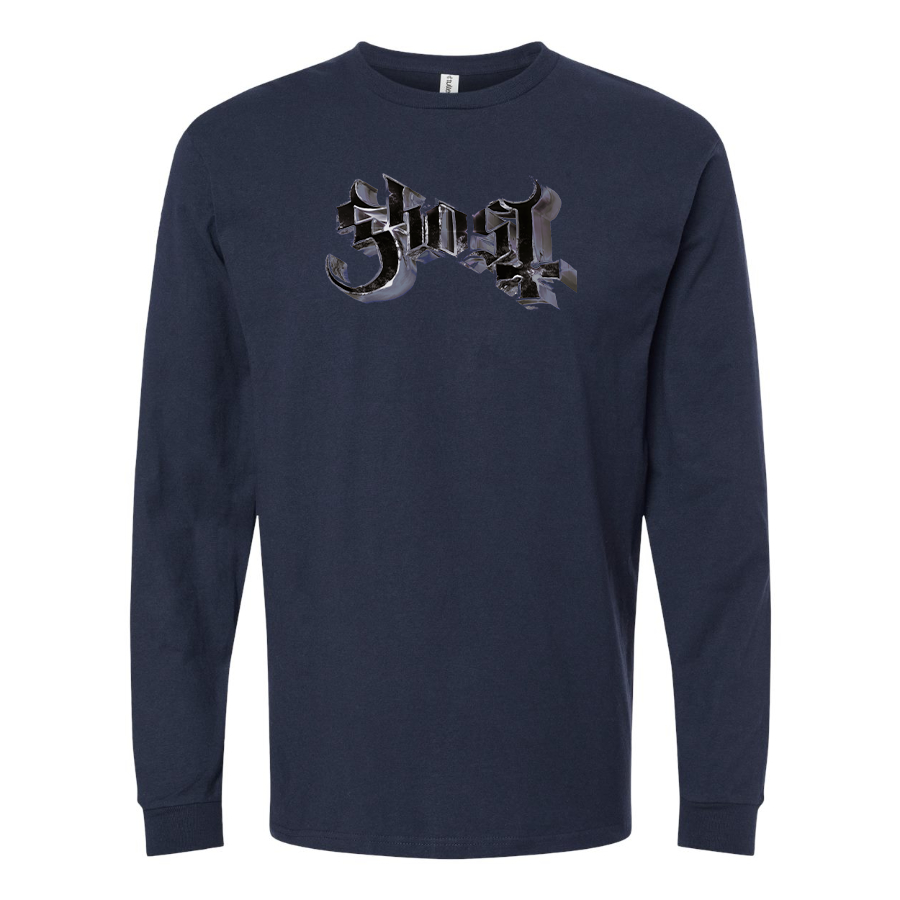 Men's Ghost Logo Cotton Long Sleeve T-Shirt