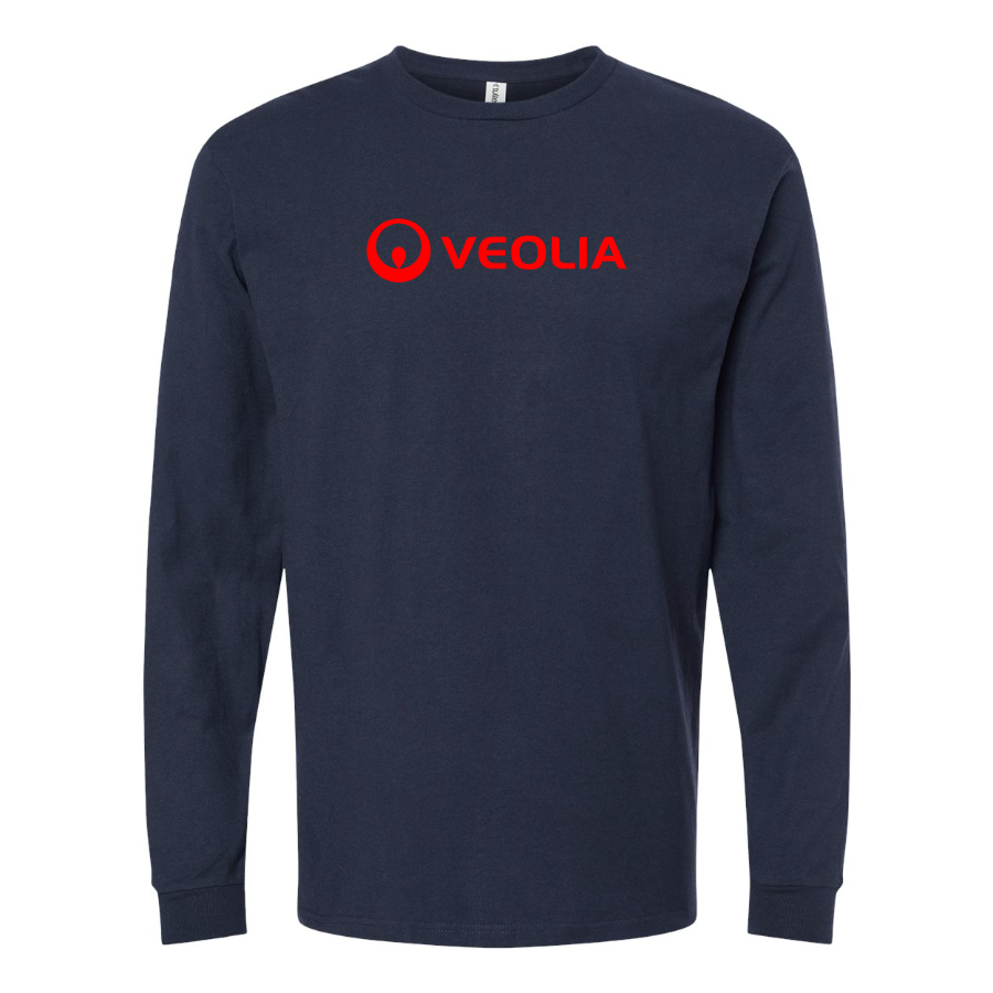 Men's Veolia Logo  Cotton Long Sleeve T-Shirt