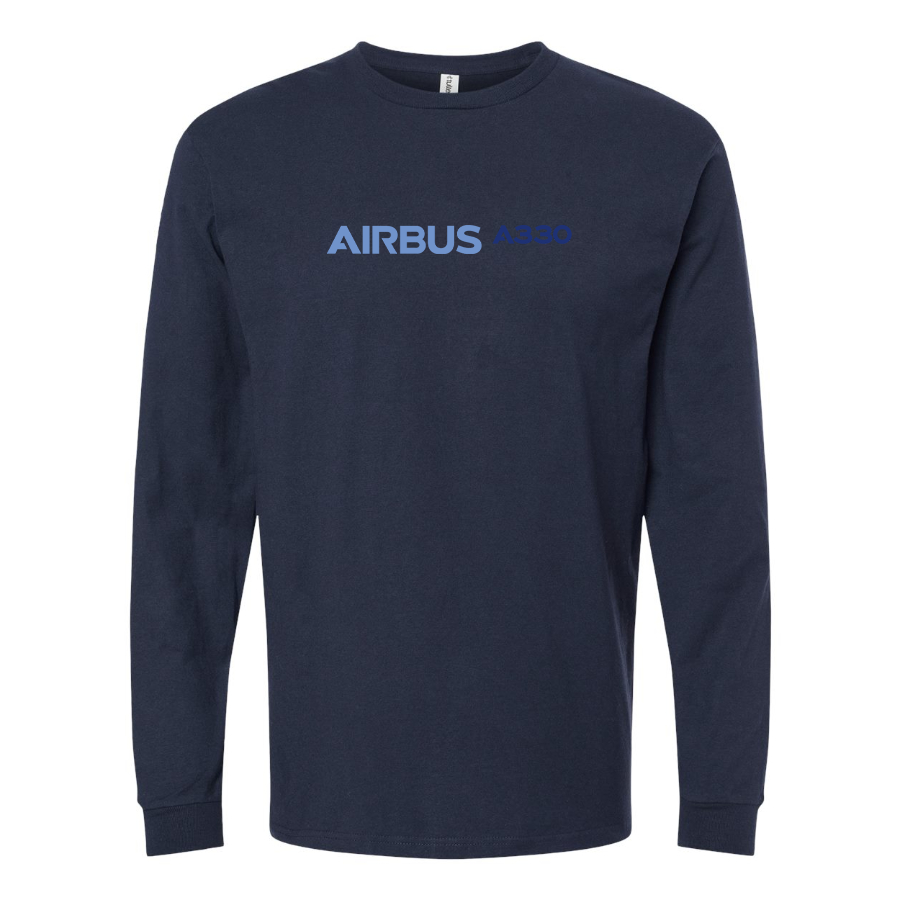 Men's  A330 Logo Cotton Long Sleeve T-Shirt