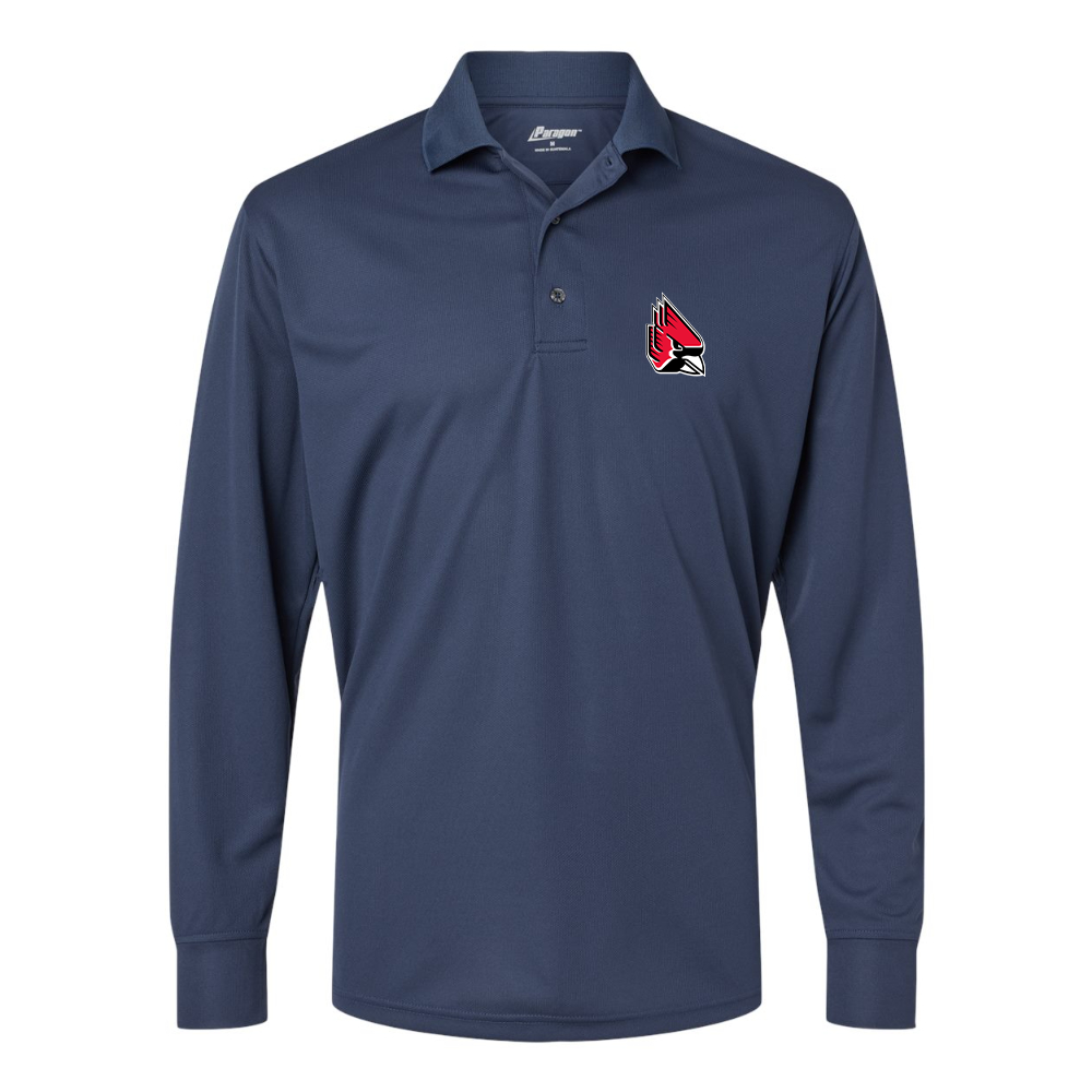 Men's Ball State Cardinals   Paragon Prescott Long Sleeve Polo