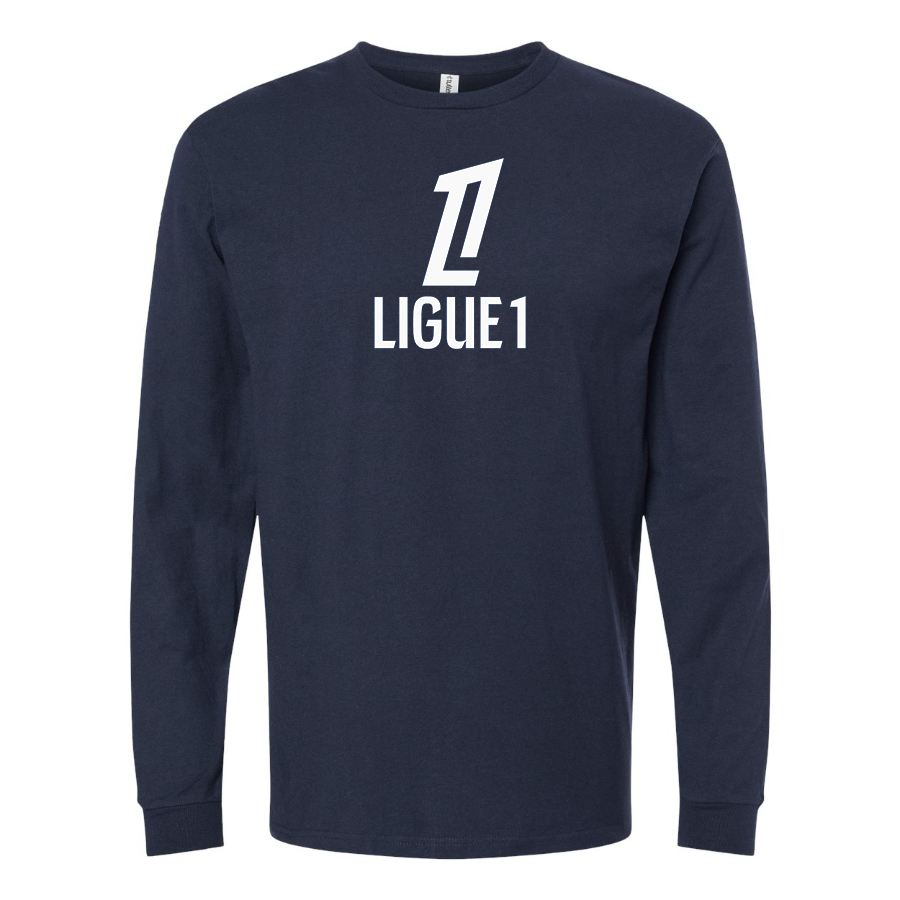 Men's Ligue 1 Logo Cotton Long Sleeve T-Shirt