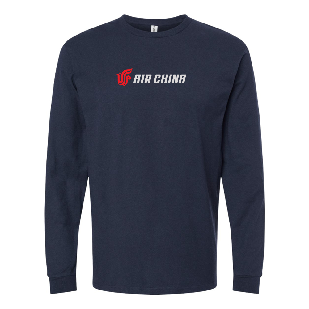 Men's  Air China  Cotton Long Sleeve T-Shirt