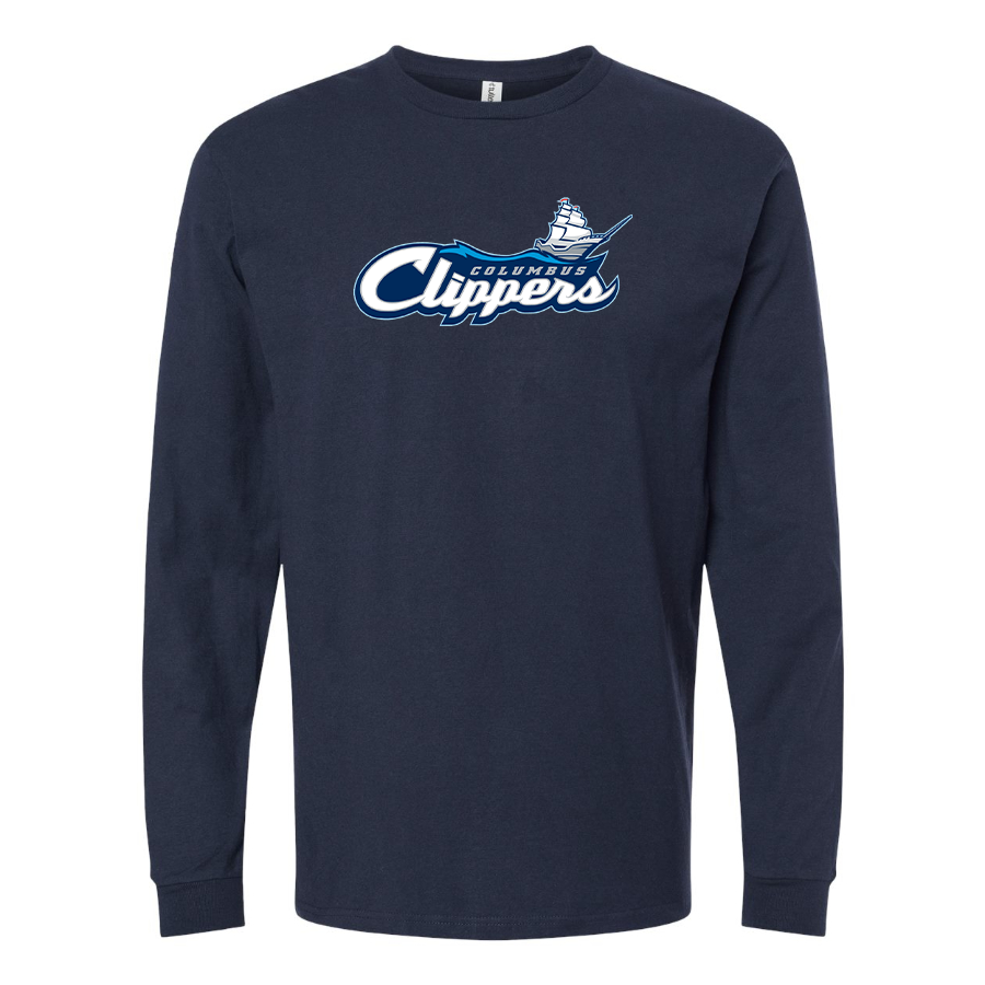 Men's Columbus Clippers Logo Cotton Long Sleeve T-Shirt