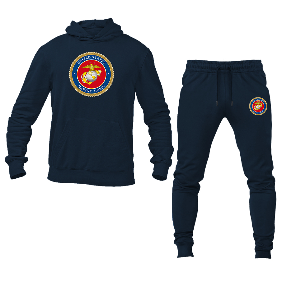 Men's USMC Emblem Hoodie Joggers Set