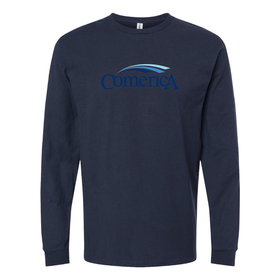 Men's Comerica Logo Cotton Long Sleeve T-Shirt