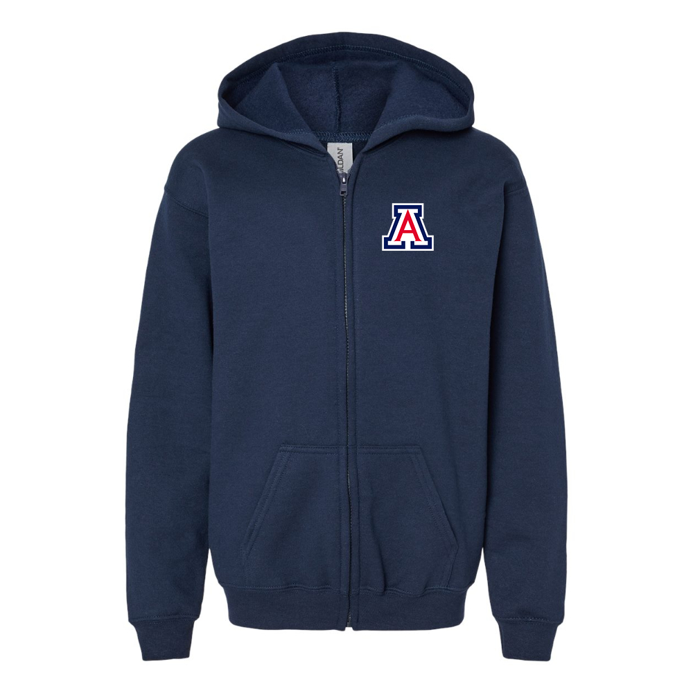 Youth  Arizona Wildcats Gildan Heavy Blend Full Zip Hooded Sweatshirt