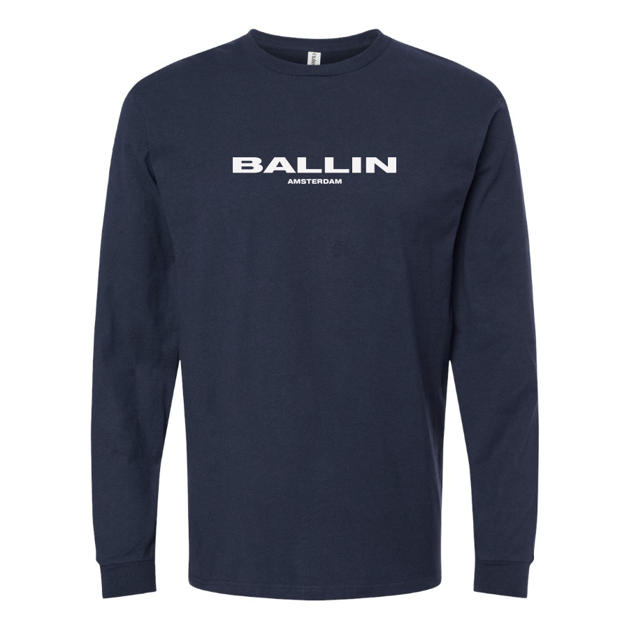 Men's Ballin Logo Cotton Long Sleeve T-Shirt