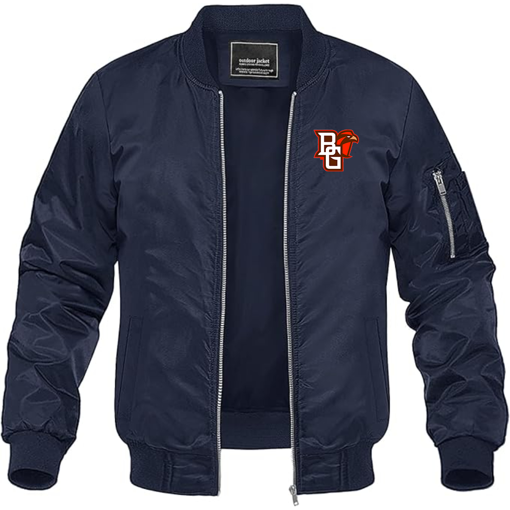 Men's Bowling Green Falcons  Lightweight Bomber Jacket Windbreaker Softshell Varsity Jacket Coat