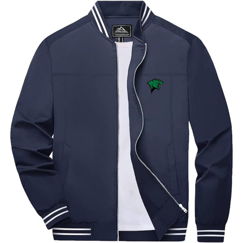Men's Chicago State Cougars Lightweight Zip-Up Bomber Jacket with Ribbed Collar and Cuffs Versatile Casual Outerwear