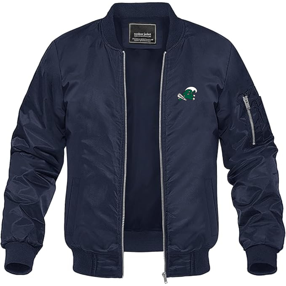 Men's Tulane Green Wave Logo Lightweight Bomber Jacket Windbreaker Softshell Varsity Jacket Coat