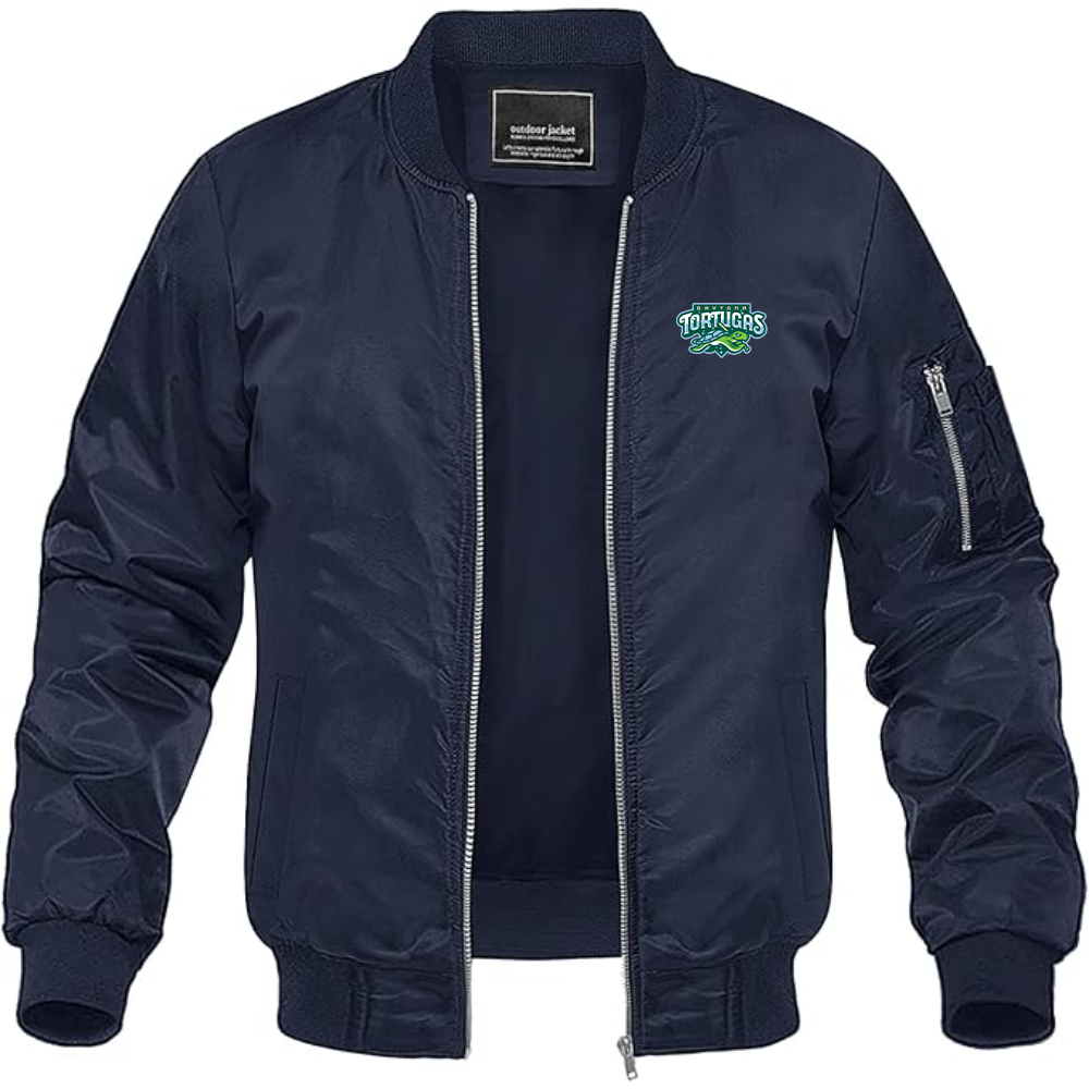 Men's Daytona Tortugas Logo Lightweight Bomber Jacket Windbreaker Softshell Varsity Jacket Coat