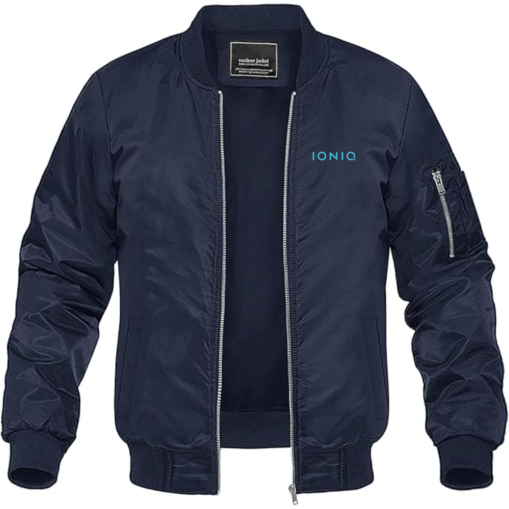 Men's Ioniq Logo Lightweight Bomber Jacket Windbreaker Softshell Varsity Jacket Coat