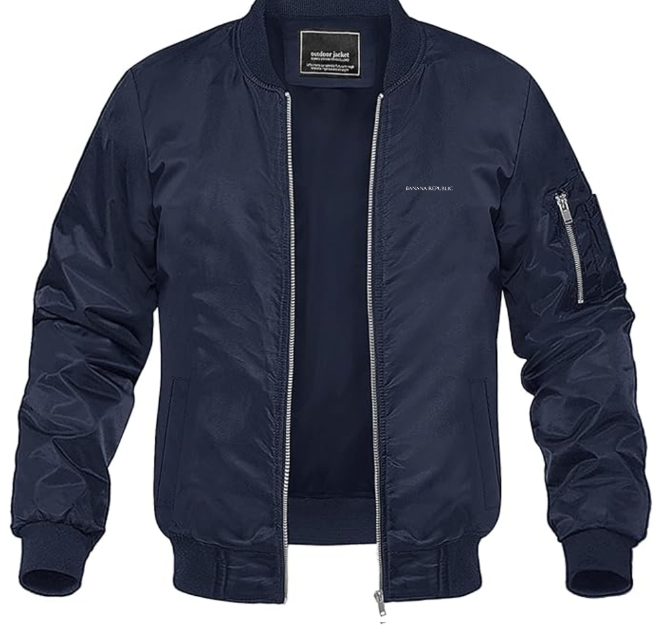 Men's Banana Republic Lightweight Bomber Jacket Windbreaker Softshell Varsity Jacket Coat