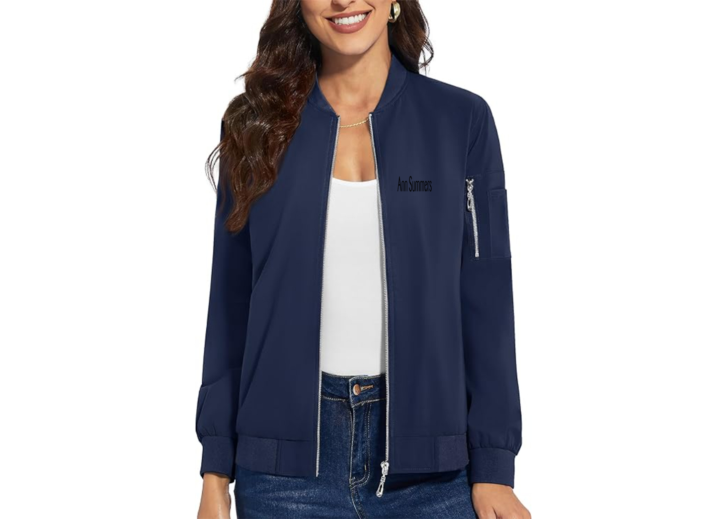 Women's Ann Summers Premium Bomber Jacket with Polished Detailing and Functional Sleeve Pocket Modern Luxury Outerwear