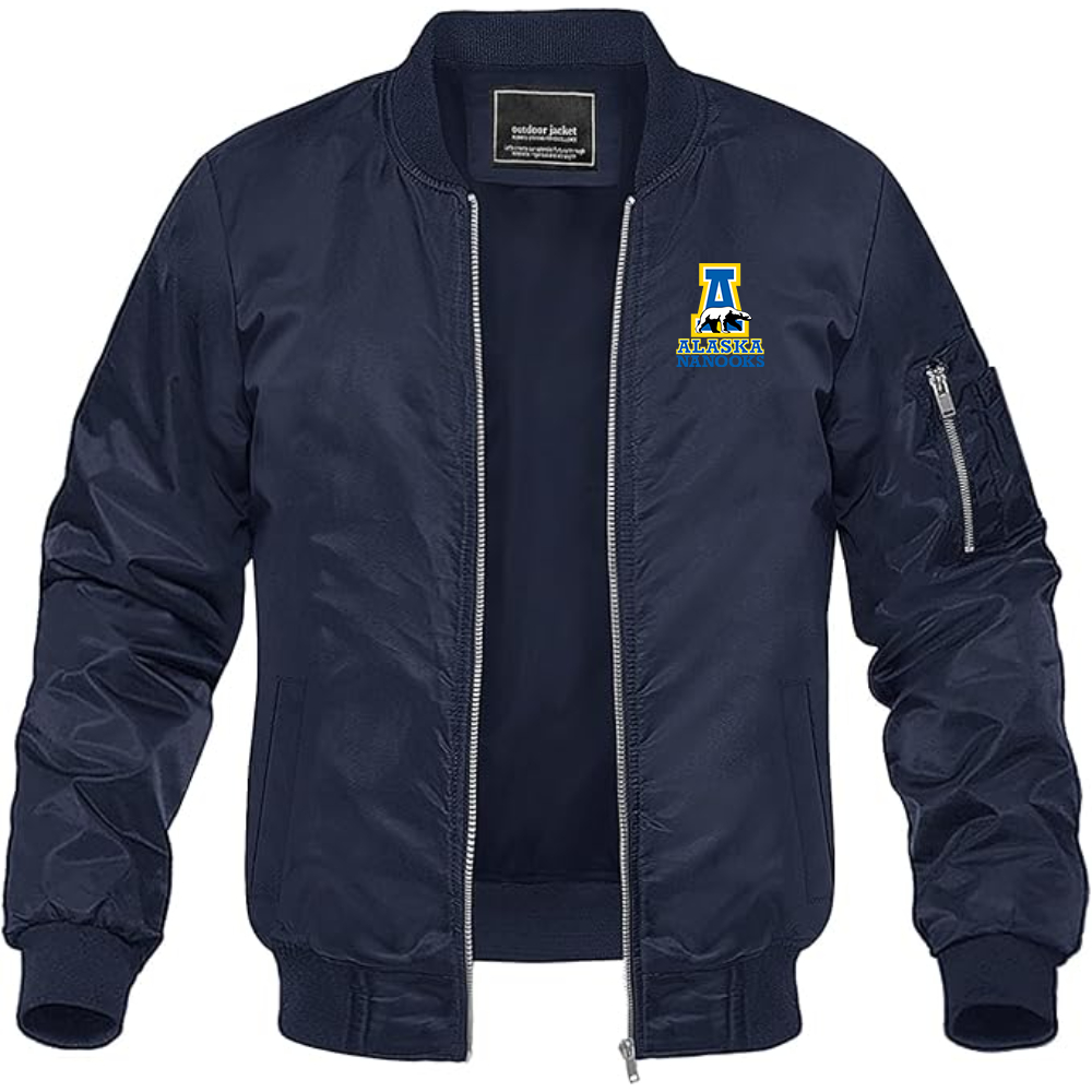 Men's Alaska Nanooks Lightweight Bomber Jacket Windbreaker Softshell Varsity Jacket Coat