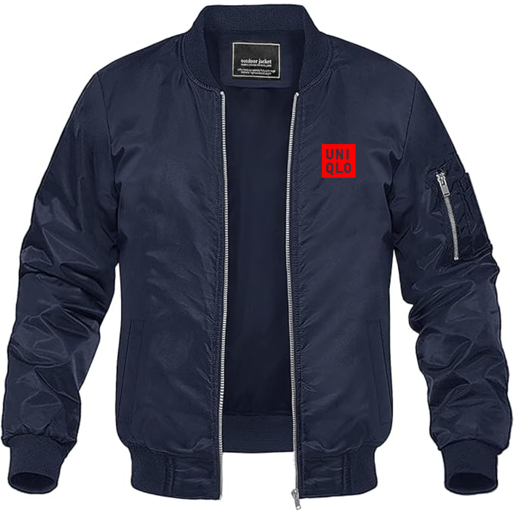 Men's Uniqlo Logo Lightweight Bomber Jacket Windbreaker Softshell Varsity Jacket Coat