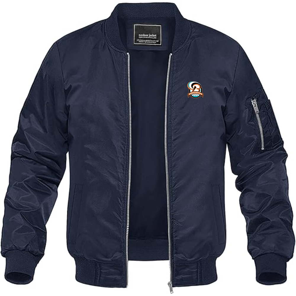 Men's Bowie BaySox Logo Lightweight Bomber Jacket Windbreaker Softshell Varsity Jacket Coat