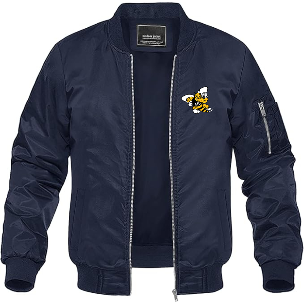 Men's AIC Yellow Jackets  Lightweight Bomber Jacket Windbreaker Softshell Varsity Jacket Coat
