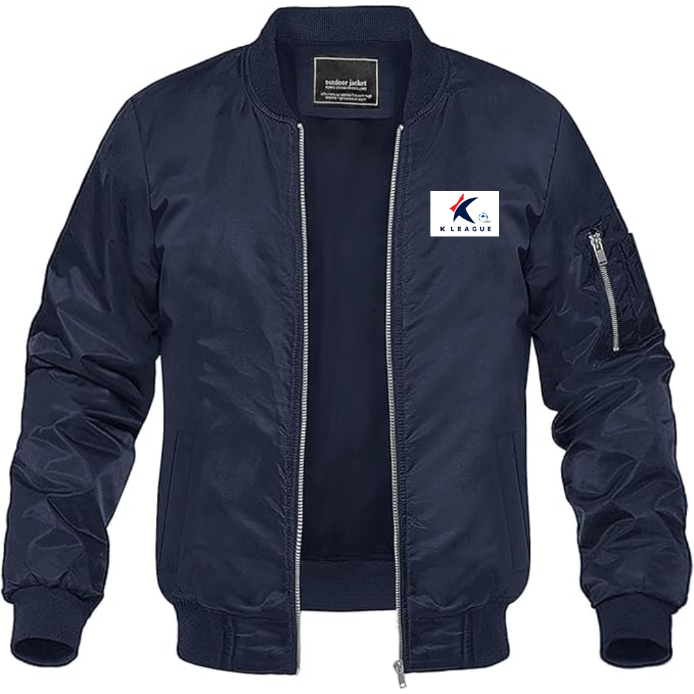 Men's  K League  Logo Lightweight Bomber Jacket Windbreaker Softshell Varsity Jacket Coat