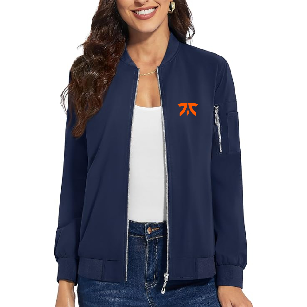 Women's Fnatic Thumbnail Premium Bomber Jacket with Polished Detailing and Functional Sleeve Pocket Modern Luxury Outerwear