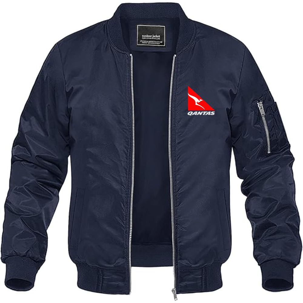 Men's Qantas Lightweight Bomber Jacket Windbreaker Softshell Varsity Jacket Coat