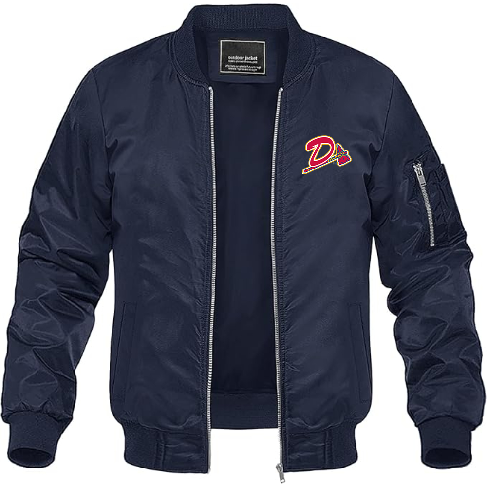 Men's Danville Braves Logo Lightweight Bomber Jacket Windbreaker Softshell Varsity Jacket Coat
