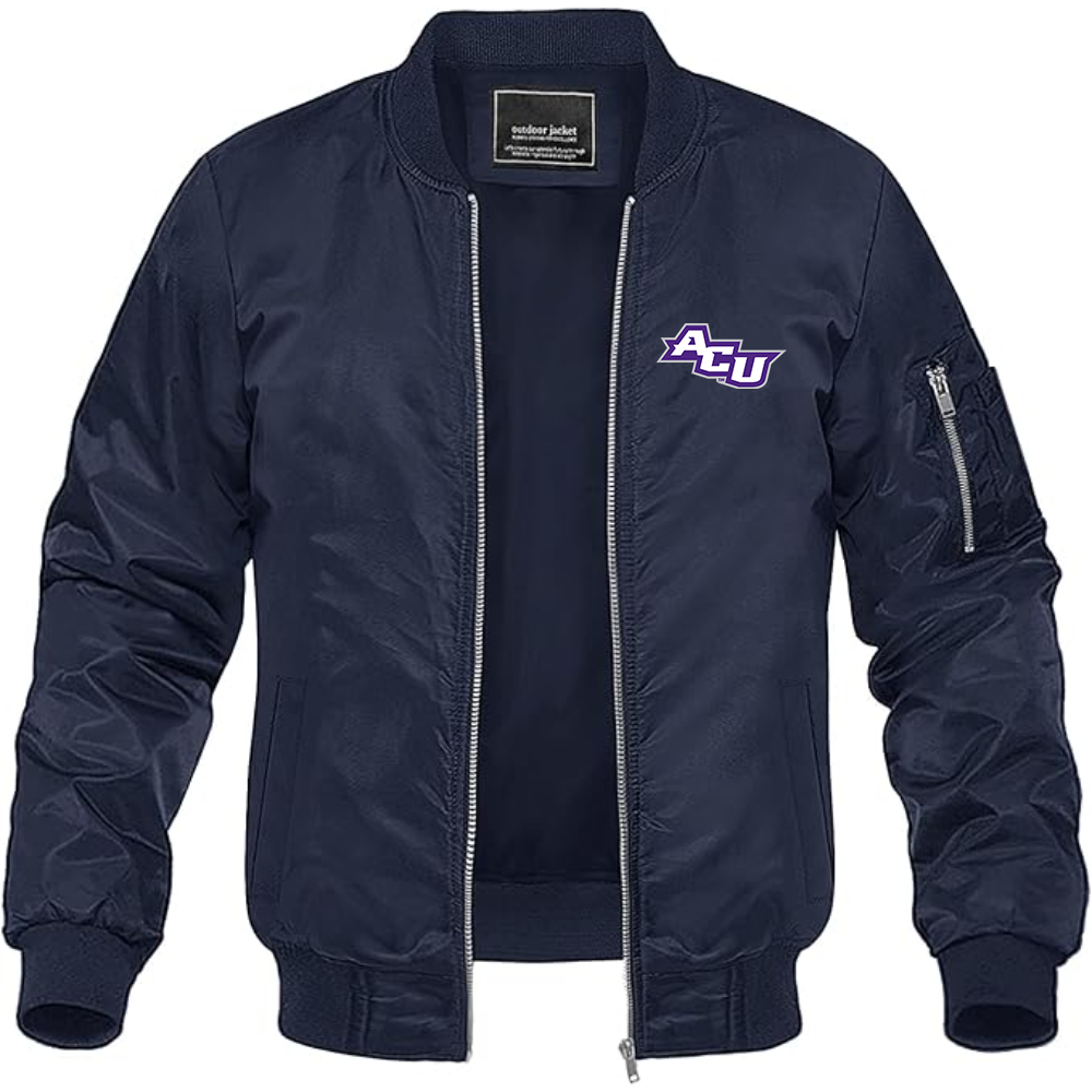 Men's Abilene Christian Wildcats   Lightweight Bomber Jacket Windbreaker Softshell Varsity Jacket Coat