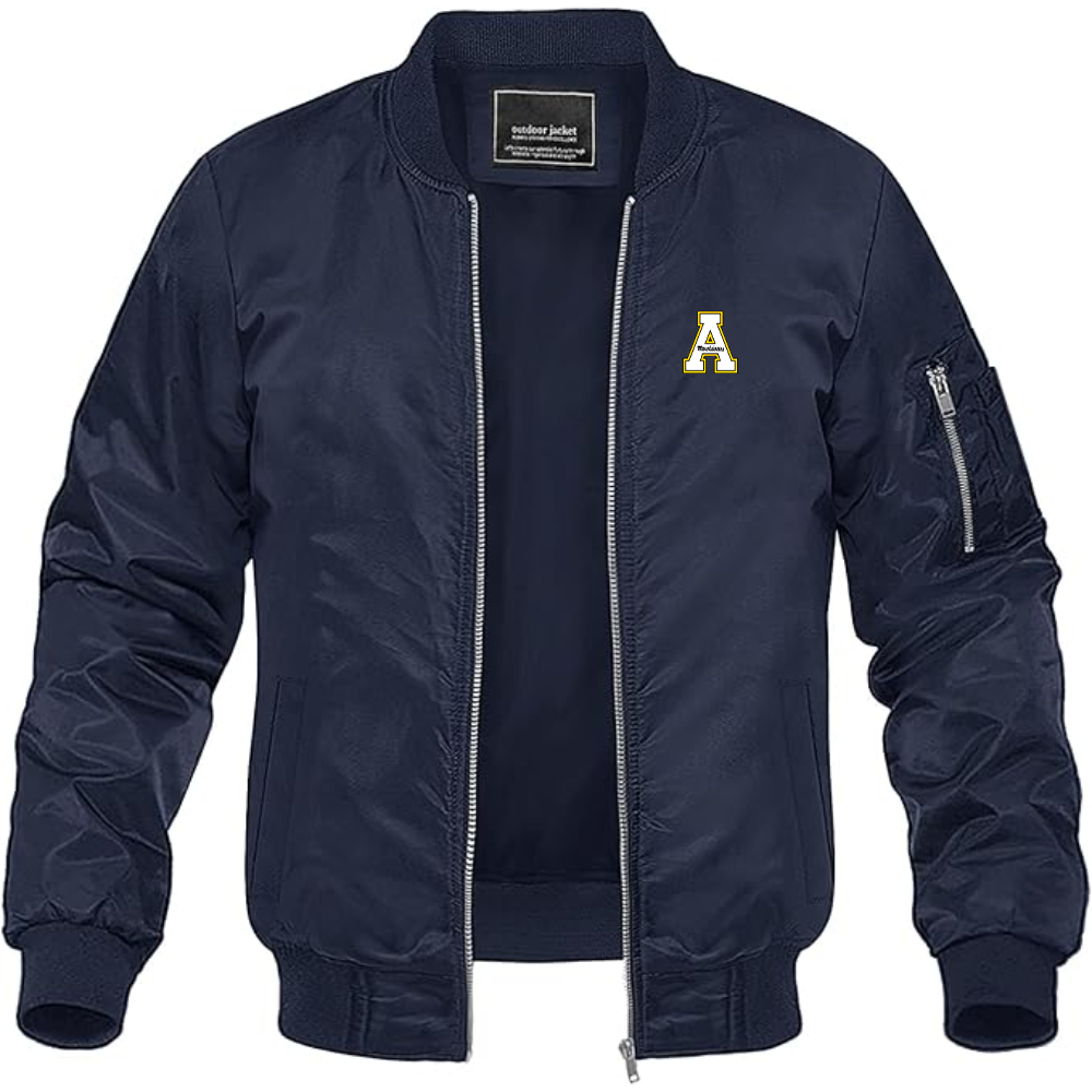 Men's Appalachian State Mountaineers Lightweight Bomber Jacket Windbreaker Softshell Varsity Jacket Coat