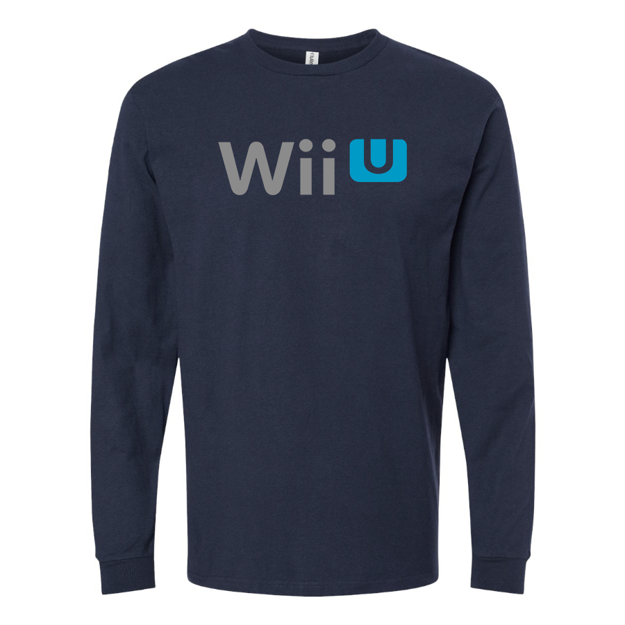 Men's Wii-U Logo Cotton Long Sleeve T-Shirt