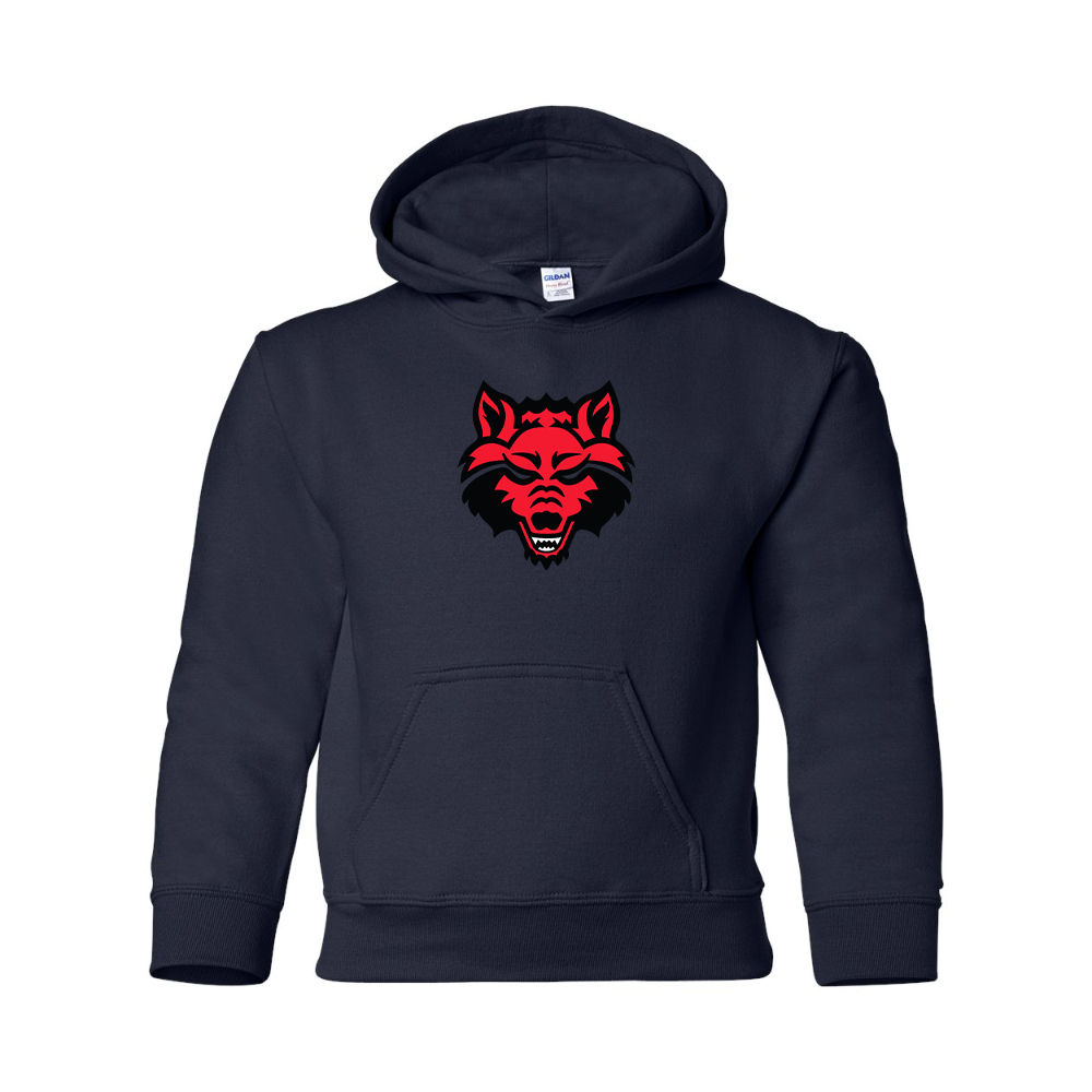 Youth Arkansas State Red Wolves Gildan Heavy Blend  Hooded Sweatshirt