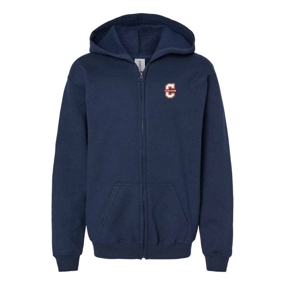 Youth Charleston Cougars Gildan Heavy Blend Full Zip Hooded Sweatshirt