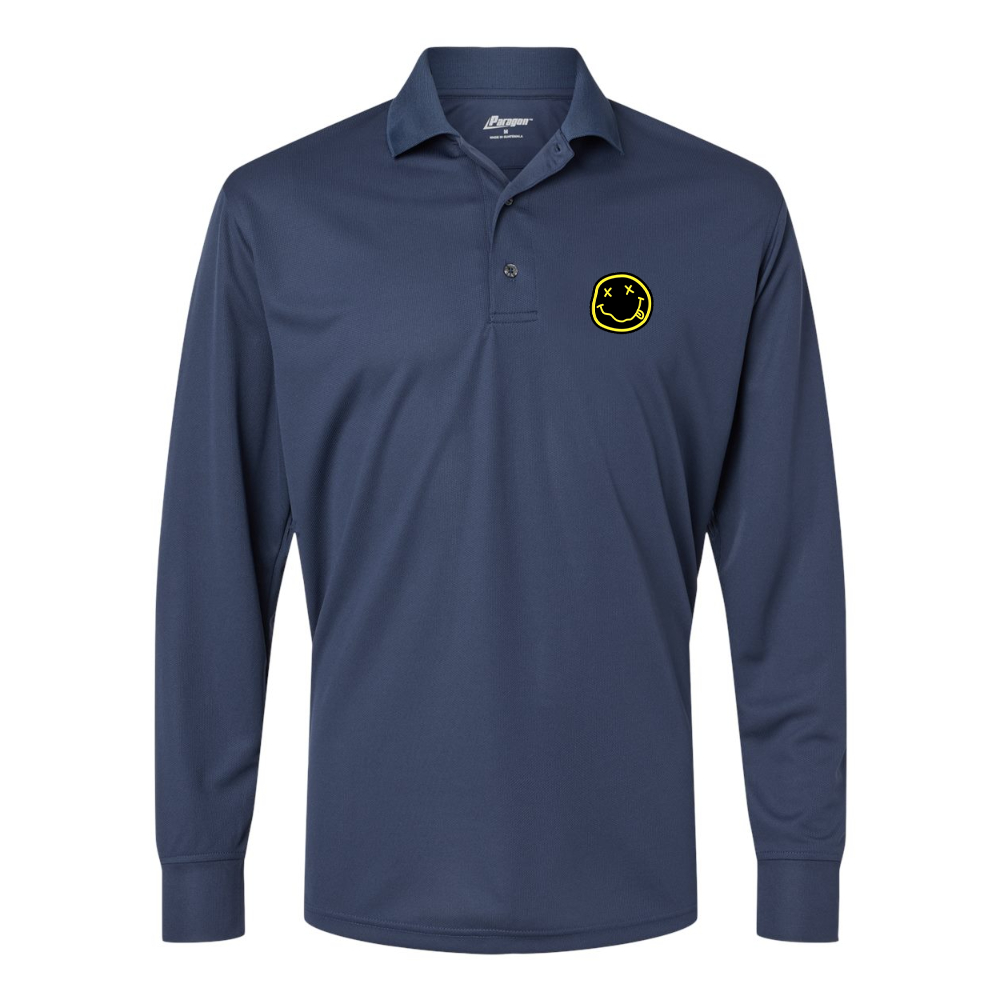 Men's Nirvana Yellow and Black Face Paragon Prescott Long Sleeve Polo