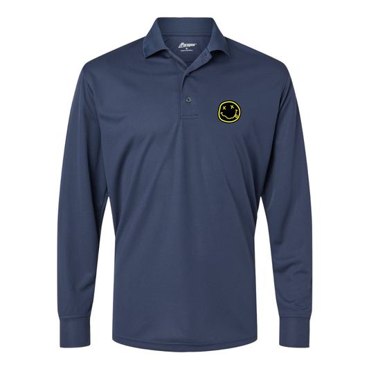 Men's Nirvana Yellow and Black Face Paragon Prescott Long Sleeve Polo
