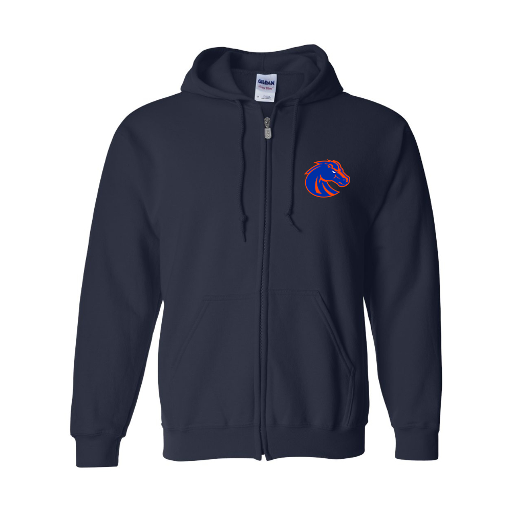 Men's Boise State Broncos   Gildan  Heavy Blend Full Zip Hooded Sweatshirt
