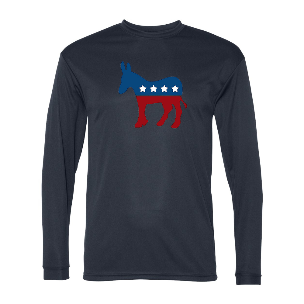 Men's Democrat Election Symbol Performance Long Sleeve T-Shirt