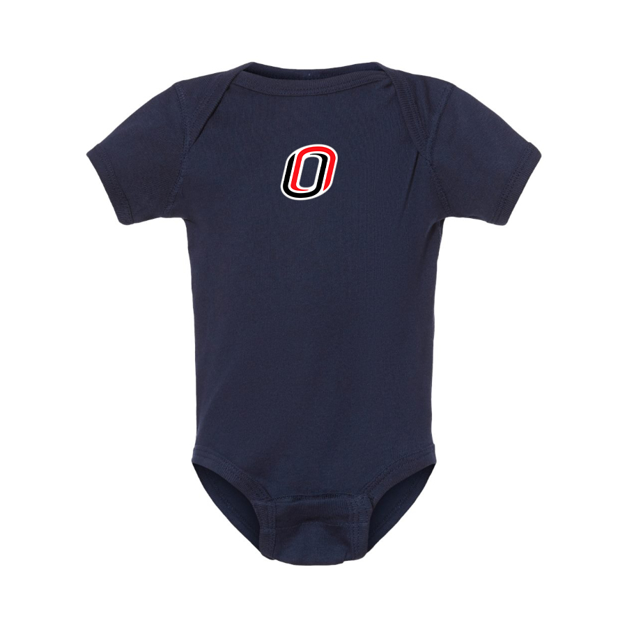 Nebraska Omaha Mavericks Logo  Baby Onesie Romper