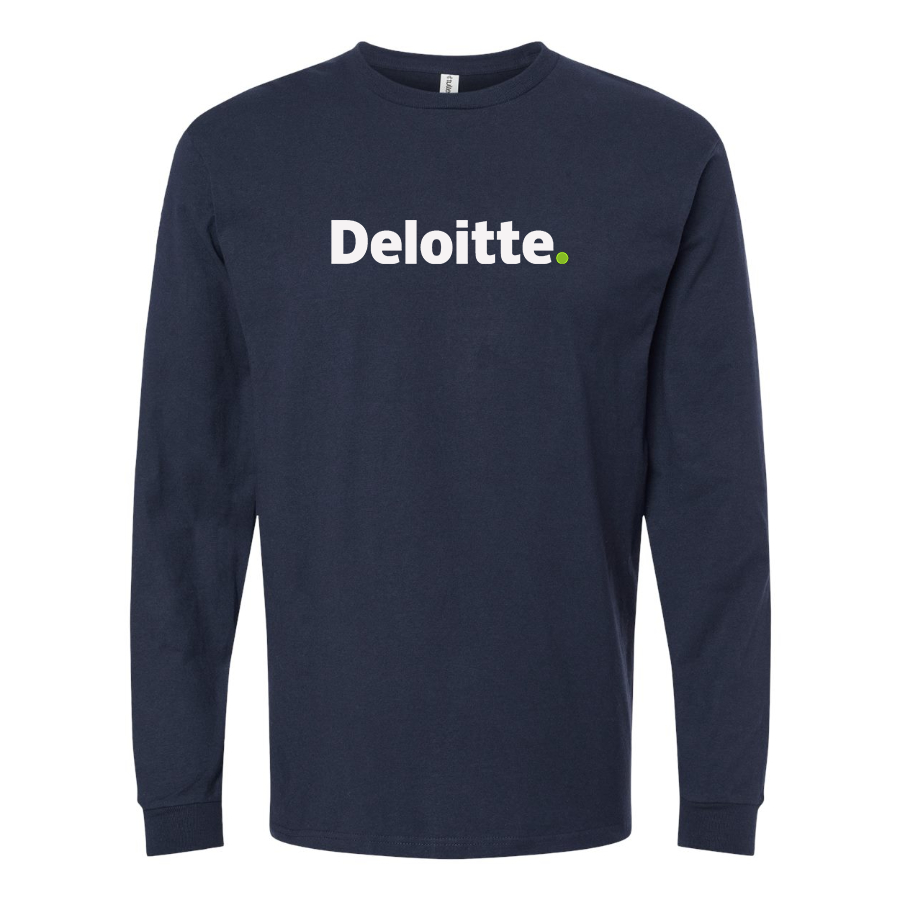 Men's Deloitte Logo Cotton Long Sleeve T-Shirt