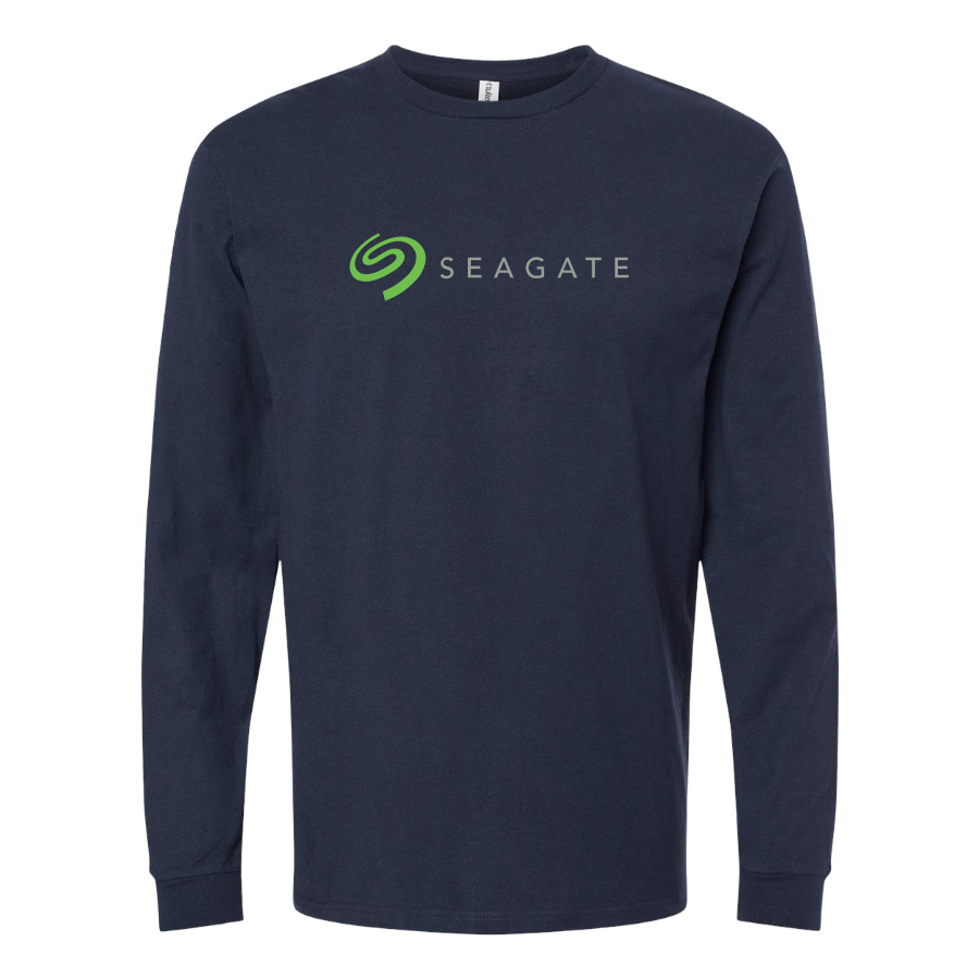 Men's Seagate Logo  Cotton Long Sleeve T-Shirt