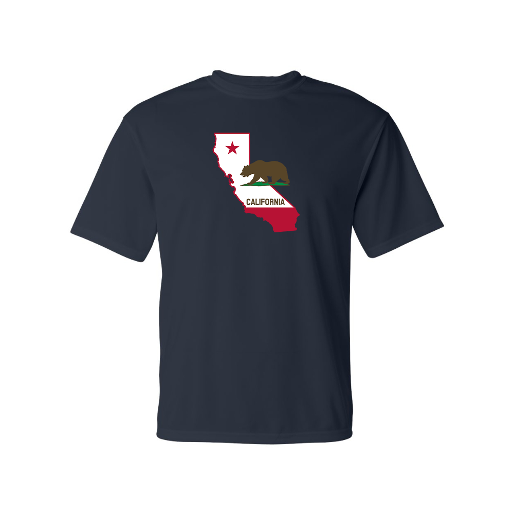 Men's California Bear Map  Performance T-Shirt