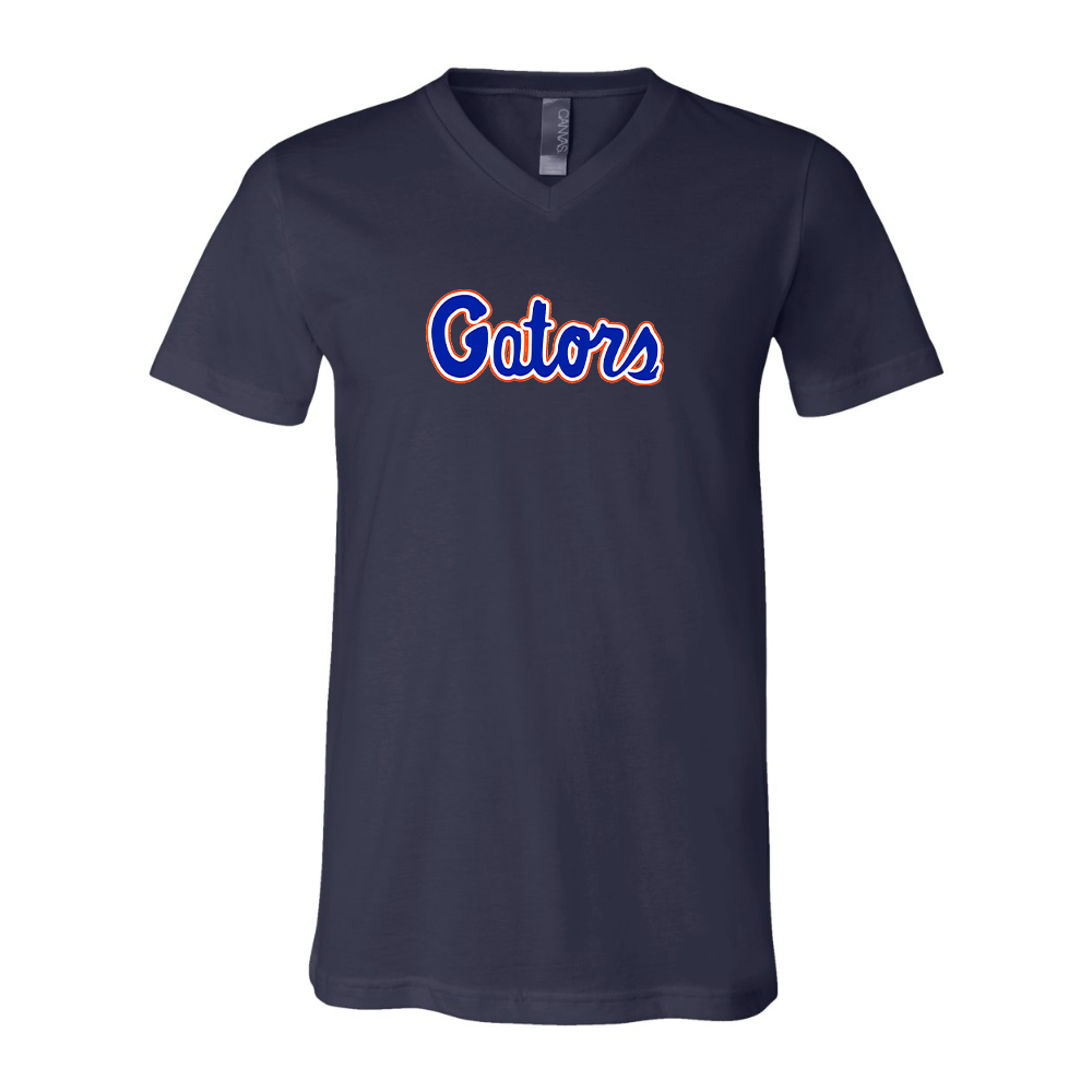 Florida Gators Script BELLA  CANVAS - Jersey V-Neck T-Shirt
